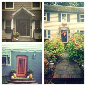 Some of the very simple front porches my neighbors have created that inspire me to create my own fall front porch!